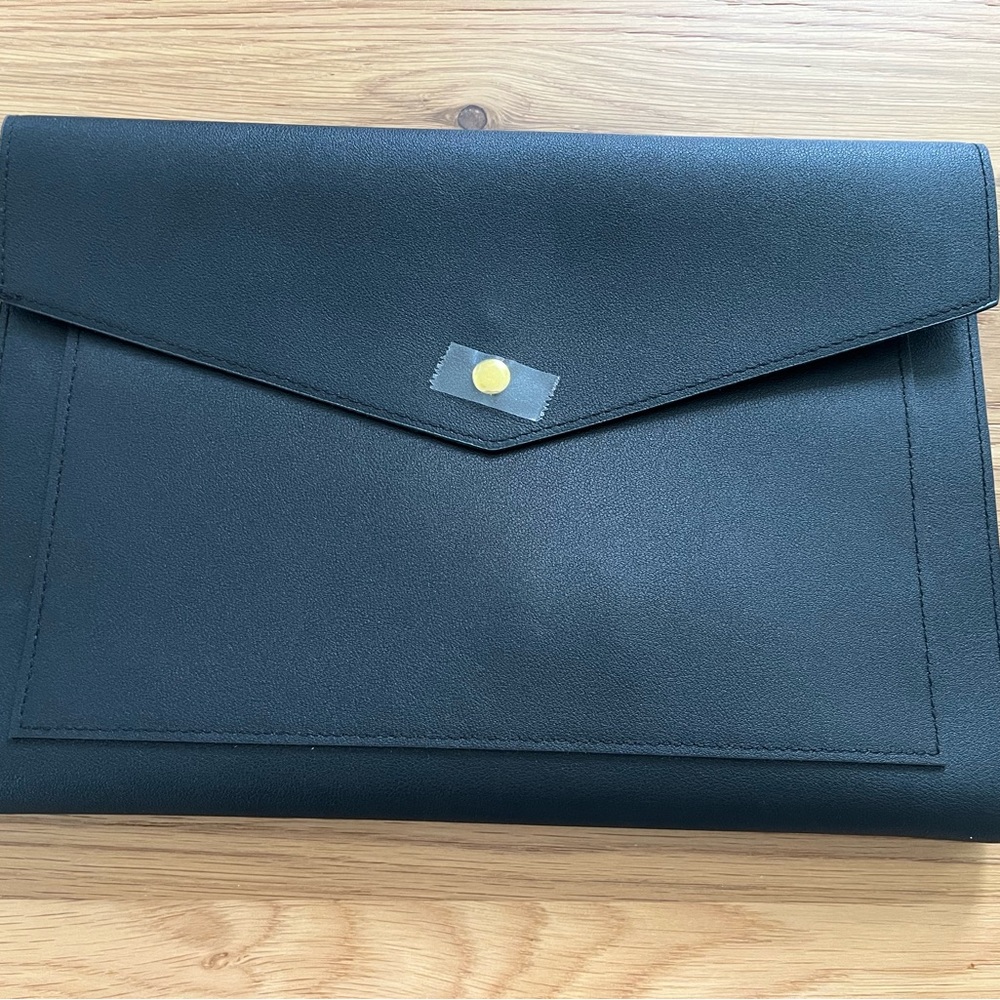 Glass Ladder & Co Black Envelope Portfolio Clutch
